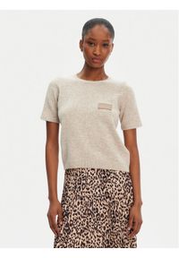 Munthe Sweter Pantas 252160425270 Beżowy Regular Fit. Kolor: beżowy. Materiał: syntetyk