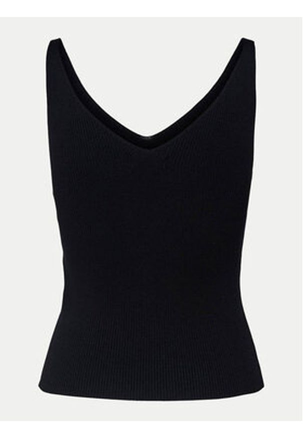 JDY Top Nanna 15180497 Czarny Slim Fit. Kolor: czarny. Materiał: wiskoza