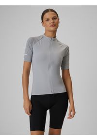 4f - 4F Koszulka kolarska damska - szara XL. Kolor: szary. Materiał: skóra, materiał, włókno, tkanina. Długość rękawa: raglanowy rękaw. Długość: długie. Sport: kolarstwo #1