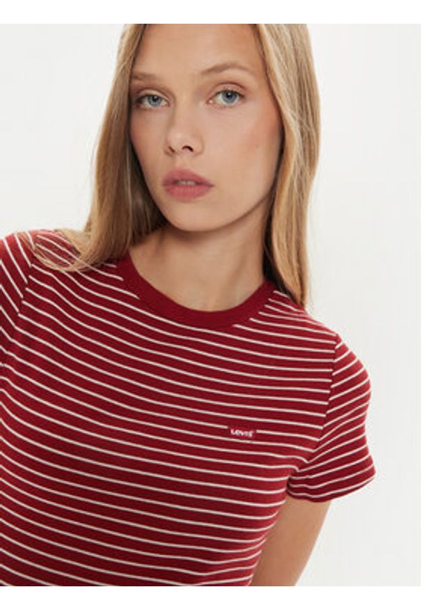 Levi's® T-Shirt Essential Housemark 000KK-0005 Czerwony Slim Fit. Kolor: czerwony. Materiał: bawełna