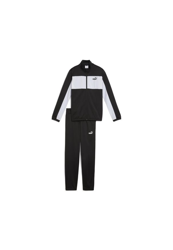 Puma - Młodzieżowy dres PUMA z poliestru z blokami kolorów PUMA. Okazja: na uczelnię. Kolor: czarny, zielony, brązowy, wielokolorowy. Materiał: poliester, dresówka. Wzór: nadruk. Styl: młodzieżowy