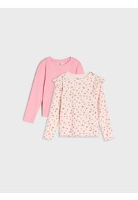 Sinsay - Prążkowana koszulka 2 pack - wielobarwny. Materiał: prążkowany #1