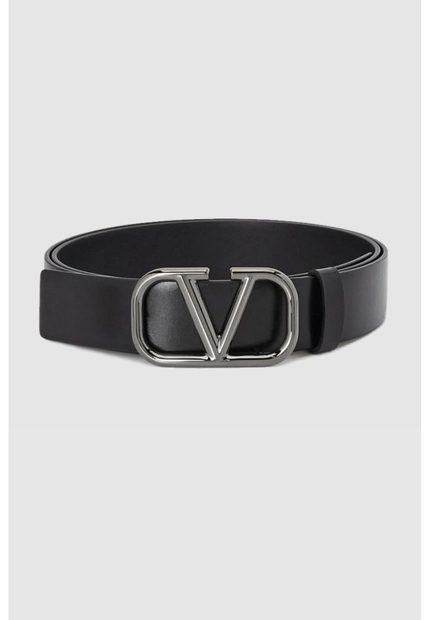 Valentino Garavani - VALENTINO GARAVANI Czarny pasek męski ze skóry, Rozmiar 100. Kolor: czarny. Materiał: skóra