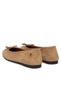 TOMMY HILFIGER - Tommy Hilfiger Baleriny FW0FW09357 Beżowy. Kolor: beżowy. Materiał: skóra #3