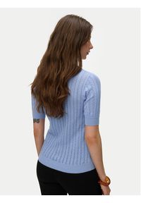 Vero Moda Sweter Morena 10321893 Błękitny Slim Fit. Kolor: niebieski. Materiał: bawełna #4