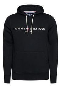 TOMMY HILFIGER - Tommy Hilfiger Bluza Core Logo MW0MW10752 Czarny Regular Fit. Kolor: czarny. Materiał: syntetyk