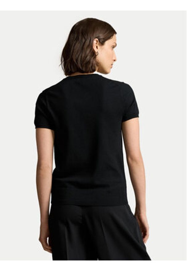 Polo Ralph Lauren Sweter 211891673006 Czarny Regular Fit. Typ kołnierza: polo. Kolor: czarny. Materiał: bawełna