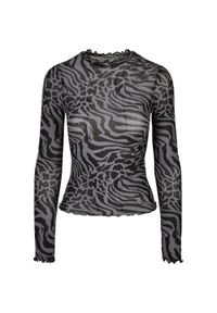 Urban Classics - Bluzka Z Długim Rękawem Dla Pań I Panów Z Siateczkowym Nadrukiem Na Całej. Kolor: niebieski, wielokolorowy, czarny. Długość rękawa: długi rękaw. Długość: długie. Wzór: nadruk. Sport: turystyka piesza #1