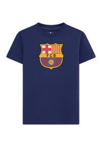 T-shirt dla chłopca FC Barcelona granatowy Junior Logo. Kolor: niebieski #1