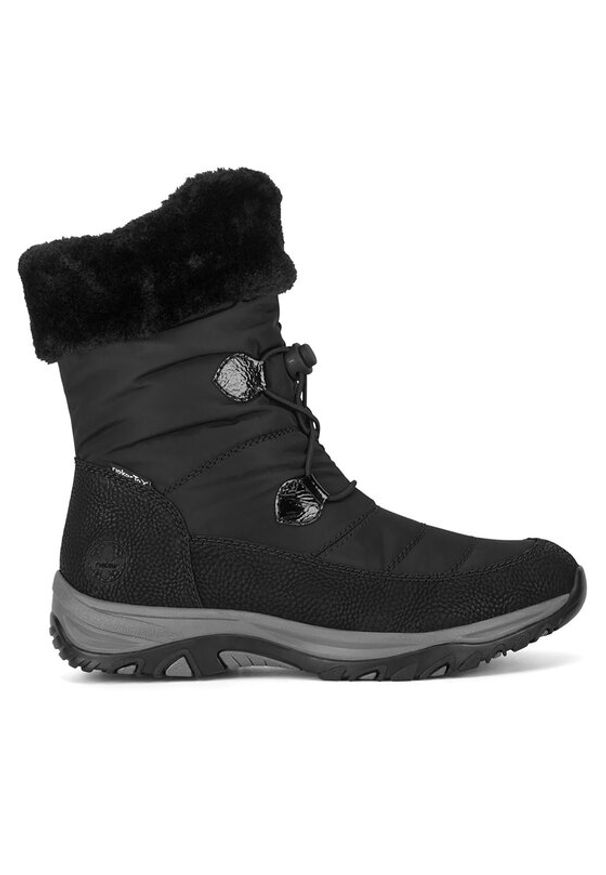 Rieker Śniegowce M9683-00 Czarny. Kolor: czarny. Materiał: materiał
