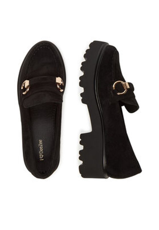 DeeZee Loafersy LE601-4 Czarny. Kolor: czarny. Materiał: materiał