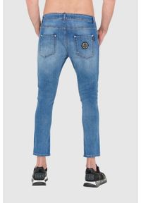 Philipp Plein - PHILIPP PLEIN Niebieskie męskie jeansy zapinane na guziki. Kolor: niebieski