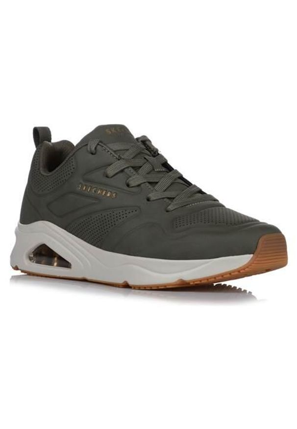 skechers - Buty do chodzenia męskie Skechers Tres air Uno Casai. Kolor: szary. Materiał: materiał, syntetyk. Szerokość cholewki: normalna. Sport: turystyka piesza