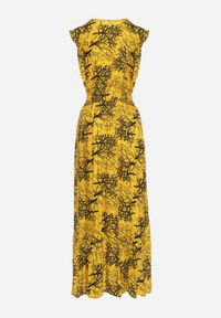 Born2be - Żółta Maxi Sukienka Rozkloszowana z Wiskozy z Kopertową Górą Wiracia. Kolor: żółty. Materiał: wiskoza. Typ sukienki: kopertowe. Długość: maxi #2