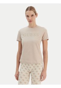 Guess T-Shirt V6RI20 J1314 Beżowy Regular Fit. Kolor: beżowy. Materiał: bawełna #1