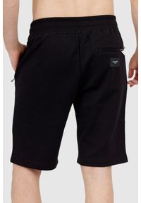 Dolce and Gabbana - DOLCE & GABBANA Czarne szorty męskie z bawełny, Rozmiar 54. Kolor: czarny. Materiał: poliester, bawełna. Wzór: aplikacja #2