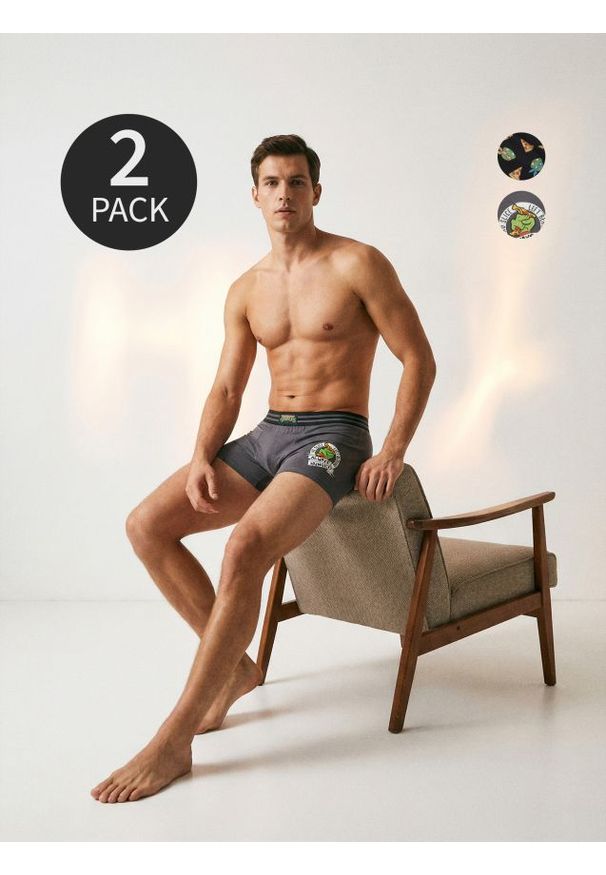 Sinsay - Bawełniane bokserki 2 pack Teenage Mutant Ninja Turtles - wielobarwny. Materiał: bawełna