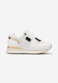 Born2be - Białe Sneakersy na Platformie z Szeroką Gumką Lemmitty. Kolor: biały. Obcas: na platformie #3