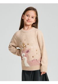 Sinsay - Sweter z motywem jesiennym - beżowy. Kolor: beżowy. Sezon: jesień #1