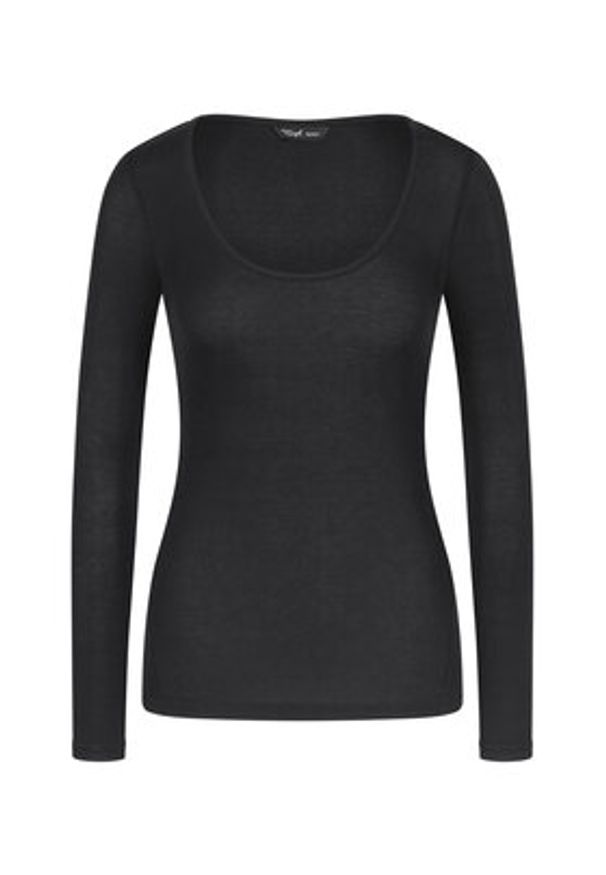 Triumph Koszulka piżamowa Bauty Layers 10225060 Czarny Slim Fit. Kolor: czarny. Materiał: lyocell