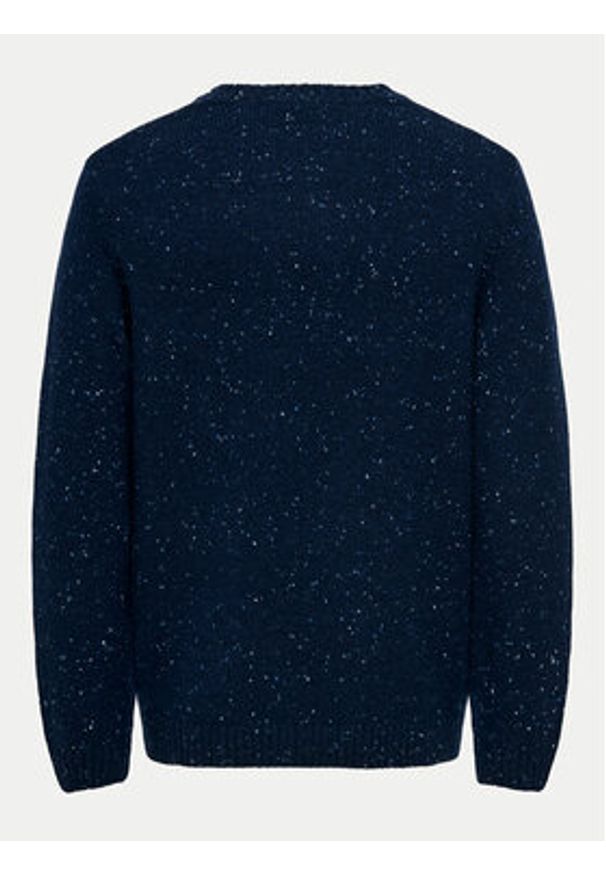 Only & Sons Sweter Ricky 22031539 Granatowy Regular Fit. Kolor: niebieski. Materiał: wełna