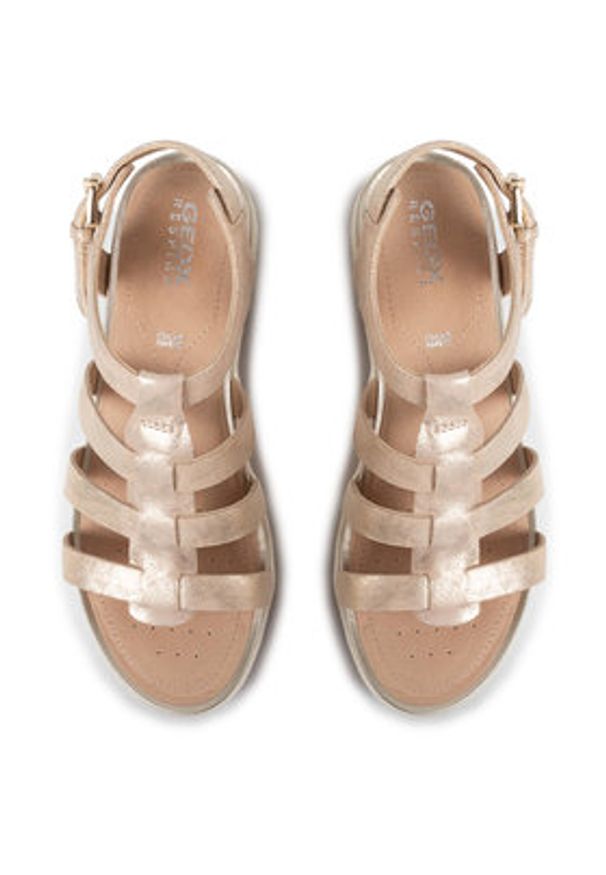 Geox Sandały D Sand.Vega A D72R6A 000MA C5004 Beżowy. Kolor: beżowy. Materiał: skóra, zamsz