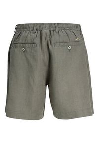 Jack & Jones Szorty materiałowe Lawrence 12253134 Zielony ciemny Wide Leg. Kolor: zielony. Materiał: len #4