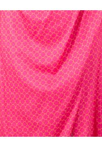 VICHER - Różowa sukienka midi na jedno ramię REIWA. Kolor: różowy, wielokolorowy, fioletowy. Materiał: bawełna, satyna. Typ sukienki: asymetryczne. Długość: midi