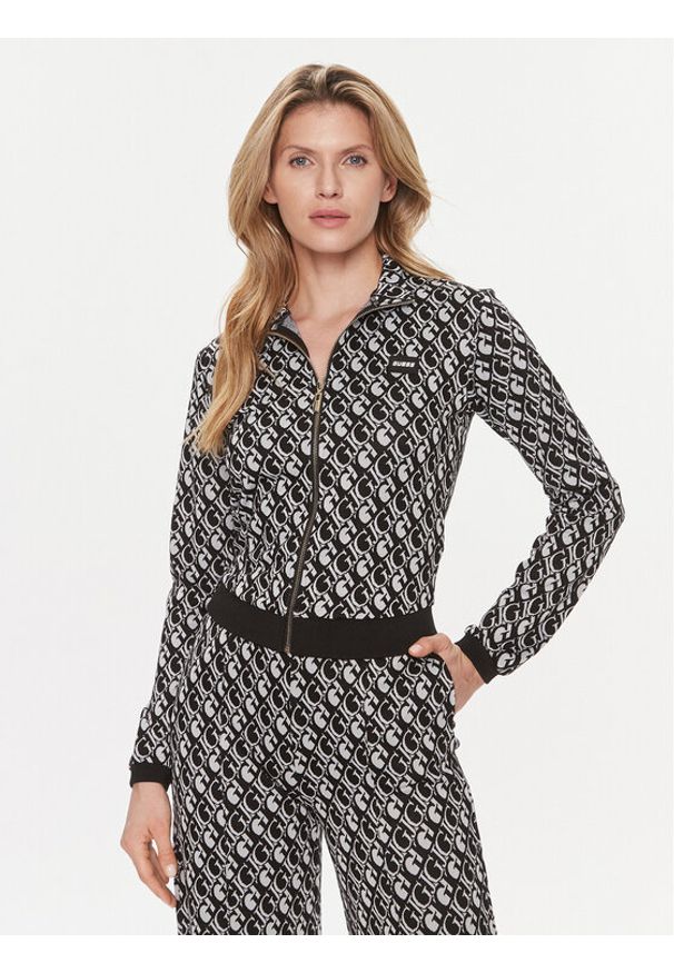 Guess Bluza Gl Logo V4RQ12 KC2X2 Czarny Regular Fit. Kolor: czarny. Materiał: syntetyk