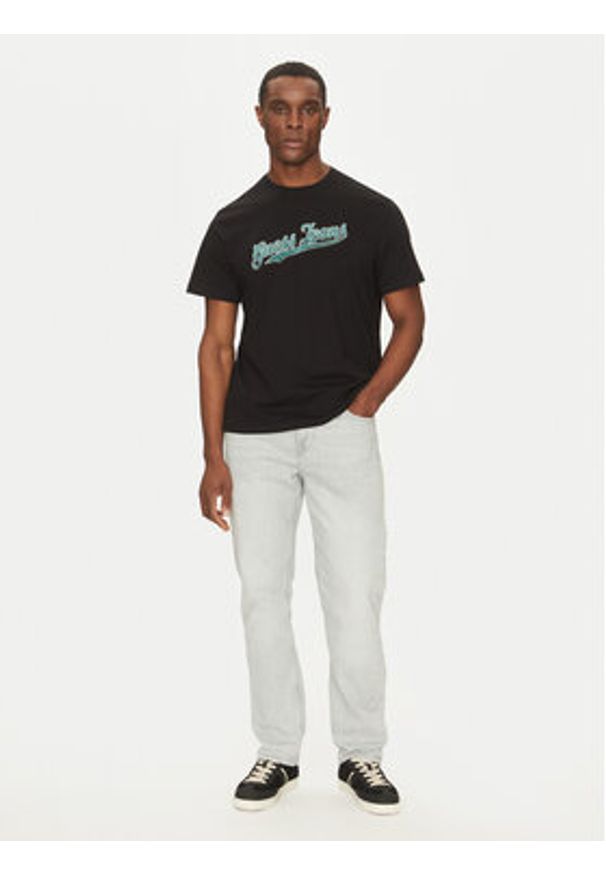 Guess Jeans T-Shirt M5GI54 K8FQ4 Czarny Regular Fit. Kolor: czarny. Materiał: bawełna