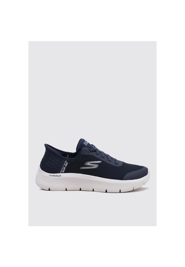skechers - Damskie GO WALK FLEX GRAND ENTRY Slip-On Granatowy / Biały. Zapięcie: bez zapięcia. Kolor: niebieski, wielokolorowy, biały. Materiał: materiał
