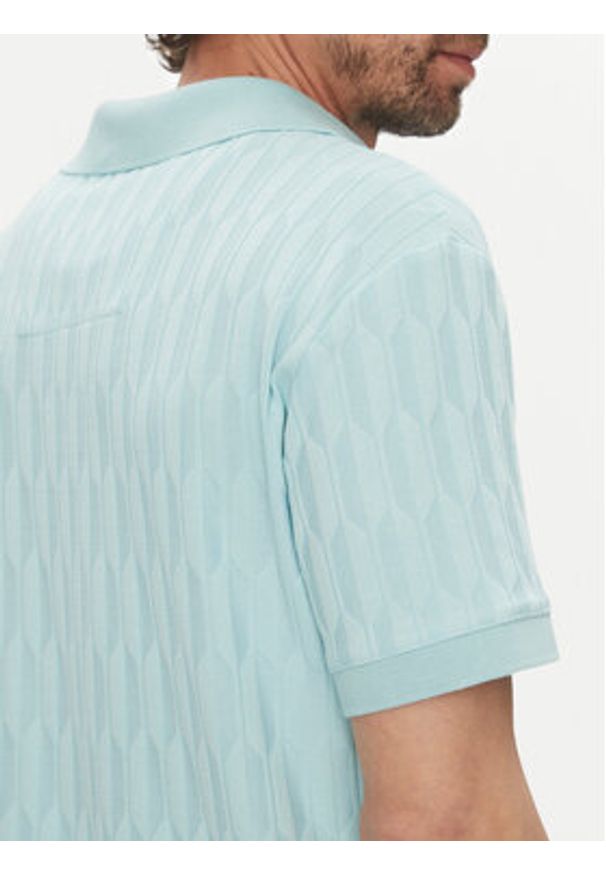 Marciano Guess Polo 5GHP03 6326A Błękitny Regular Fit. Typ kołnierza: polo. Kolor: niebieski. Materiał: syntetyk