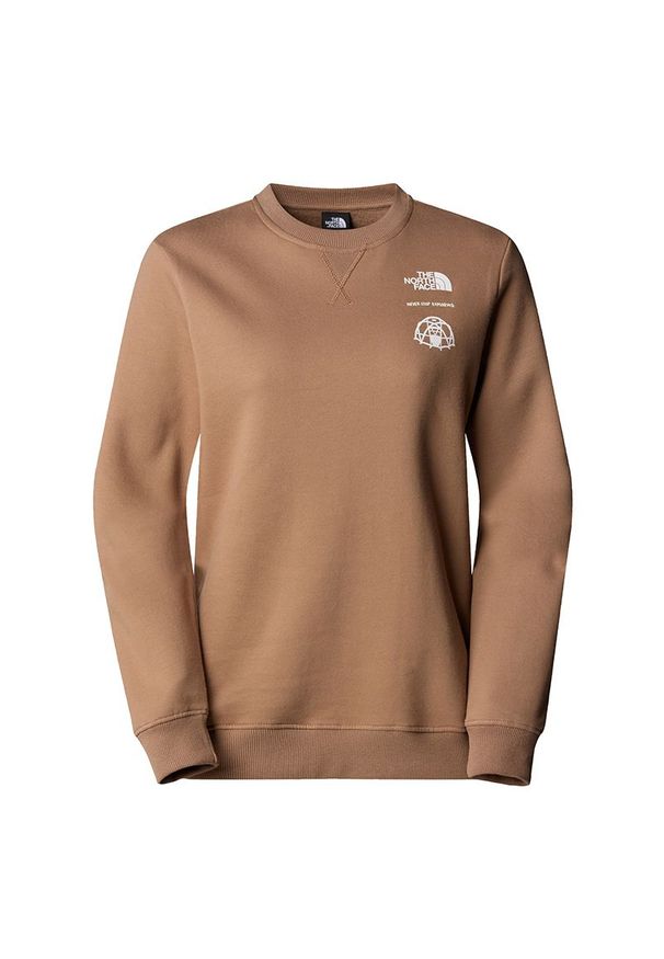 Bluza damska The North Face Outdoor 0A8C246IH1 - brązowa. Kolor: brązowy. Materiał: bawełna. Styl: klasyczny. Sport: outdoor