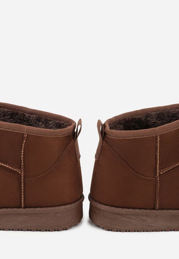 Born2be - Bordowe Krótkie Śniegowce Zozaline. Okazja: na co dzień. Kolor: czerwony. Materiał: jeans. Styl: casual, klasyczny, elegancki