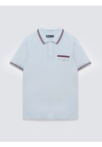 Big-Star - Koszulka męska polo z kontrastowym wykoŅczeniem niebieska Polos 400. Typ kołnierza: polo. Kolor: niebieski. Materiał: dzianina, materiał. Wzór: nadruk. Styl: elegancki, klasyczny, sportowy #6