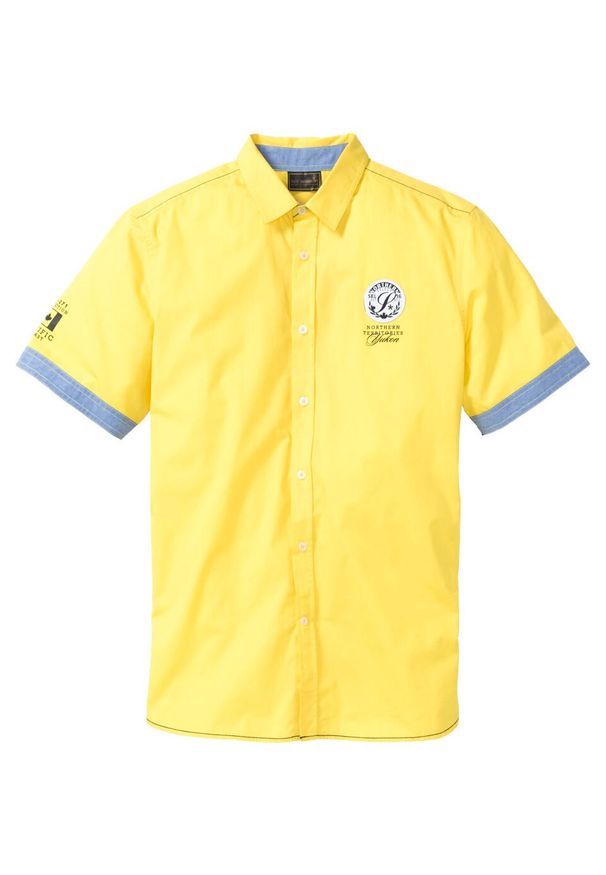 Koszula z krótkim rękawem i nadrukiem bonprix żółty ananasowy. Kolor: żółty. Długość rękawa: krótki rękaw. Długość: krótkie. Wzór: nadruk