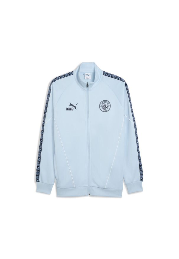 Puma - Męska kurtka Manchester City KING Anthem PUMA Silver Sky Deep Navy Blue. Kolor: niebieski