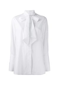 ALEXANDRE VAUTHIER - Biała koszula z wiązaniem. Kolor: biały. Materiał: jeans, materiał. Długość rękawa: długi rękaw. Długość: długie. Styl: klasyczny #5