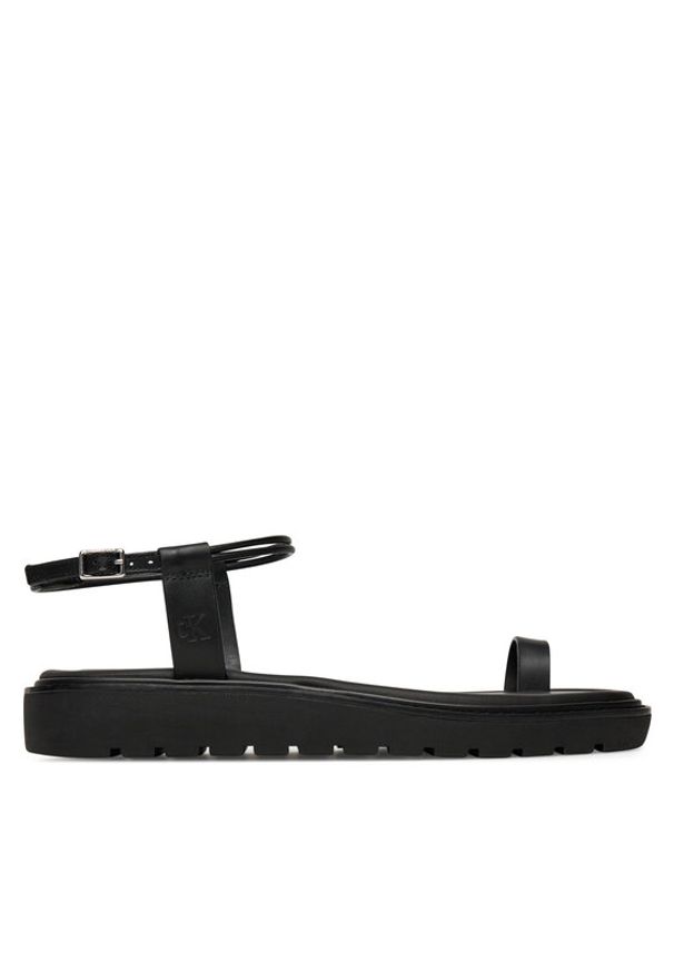 Calvin Klein Jeans Sandały Rope Toe Post Sandal Lth Mg YW0YW01893 Czarny. Kolor: czarny. Materiał: skóra