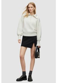 AllSaints sweter VIOLA JUMPER damski kolor biały WK008Y. Kolor: biały. Materiał: wełna, materiał, dzianina. Długość rękawa: długi rękaw. Długość: krótkie. Wzór: gładki #5