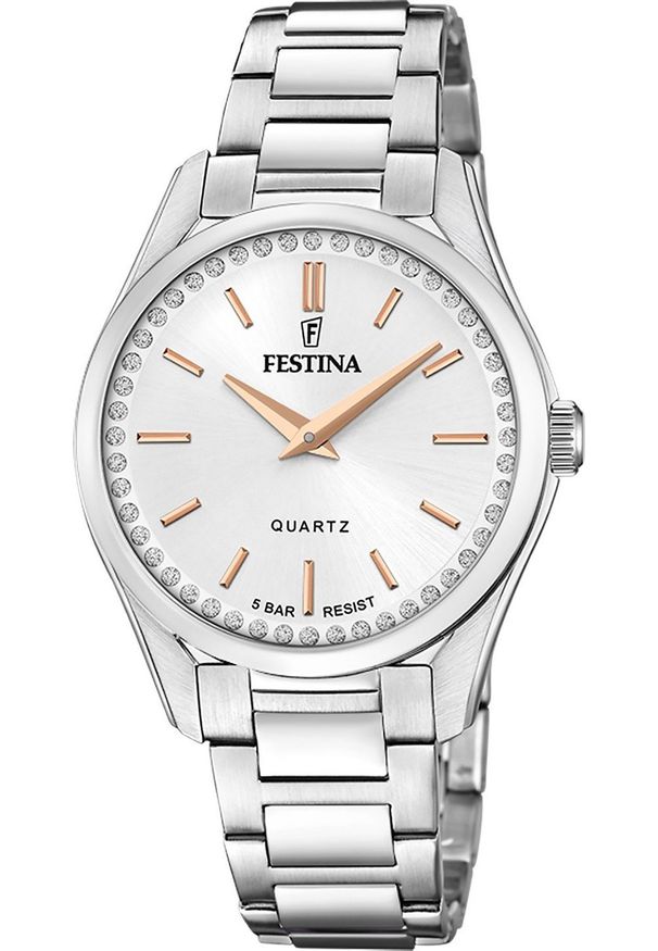 Zegarek Festina Zegarek damski Festina F20583-1 CYRKONIE srebrny. Kolor: srebrny