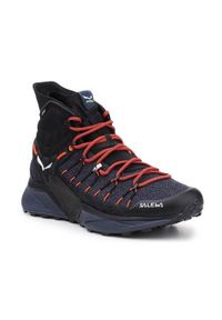 Buty trekkingowe męskie Salewa MS Dropline Mid. Wysokość cholewki: za kostkę. Zapięcie: sznurówki. Kolor: czarny, wielokolorowy. Materiał: materiał, guma, syntetyk. Szerokość cholewki: normalna