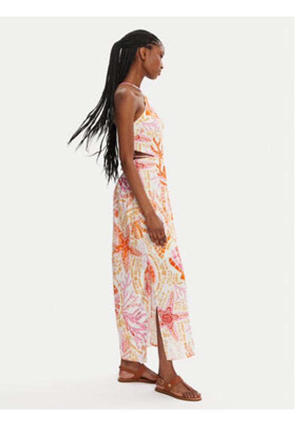 Seafolly Sukienka letnia La Mer 55423-DR Kolorowy Regular Fit. Materiał: len, wiskoza. Wzór: kolorowy. Sezon: lato