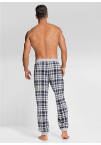 Spodnie do spania z dżerseju bonprix jasnoszary melanż w kratę. Kolor: szary. Materiał: jersey. Długość: długie. Wzór: melanż #5