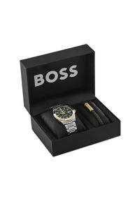 BOSS Zestaw zegarek i bransoletka Strike - Gift Set 1570179 Srebrny. Kolor: srebrny #1