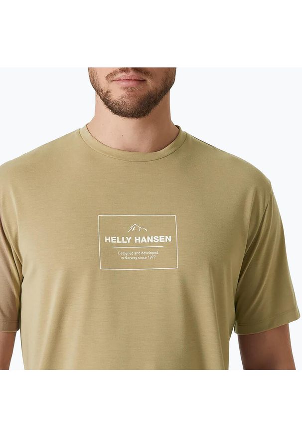 Koszulka męska Helly Hansen Nord Graphic. Kolor: beżowy. Sport: turystyka piesza