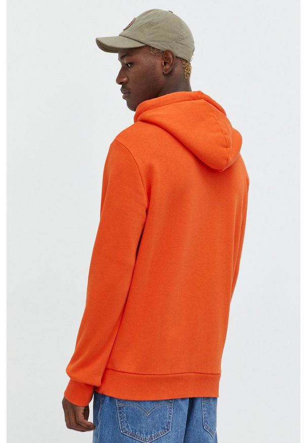 Superdry bluza męska kolor pomarańczowy z kapturem wzorzysta. Typ kołnierza: kaptur. Kolor: pomarańczowy. Materiał: dzianina