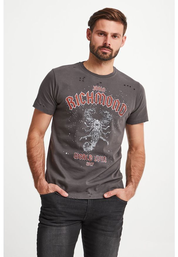 John Richmond - T-SHIRT EBRUMI JOHN RICHMOND. Materiał: bawełna. Wzór: nadruk, kolorowy. Styl: elegancki