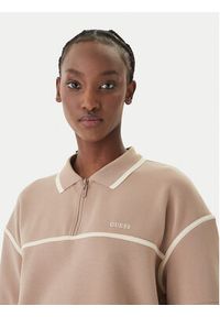 Guess Polo V6GP01 K2945 Beżowy Oversize. Typ kołnierza: polo. Kolor: beżowy. Materiał: syntetyk #4