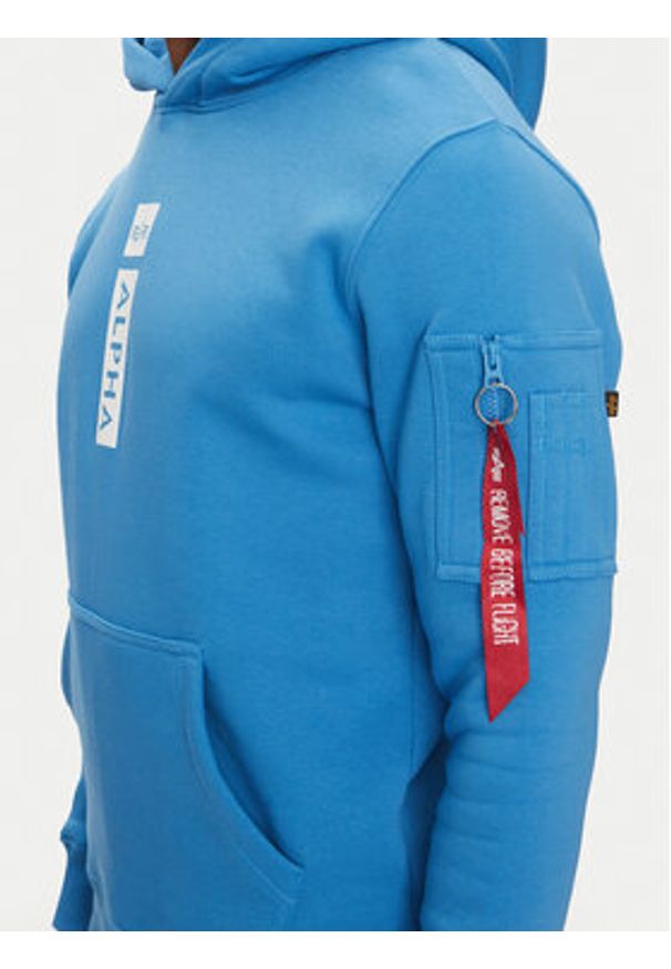 Alpha Industries Bluza Puff Print 146338 Niebieski Regular Fit. Kolor: niebieski. Materiał: bawełna. Wzór: nadruk